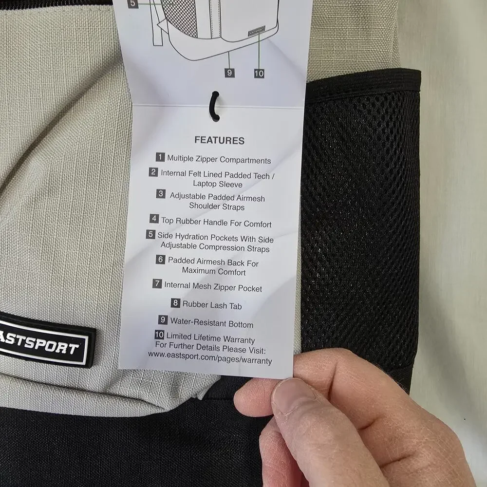 Eastsport Rival Backpack Beige Black Up to 17